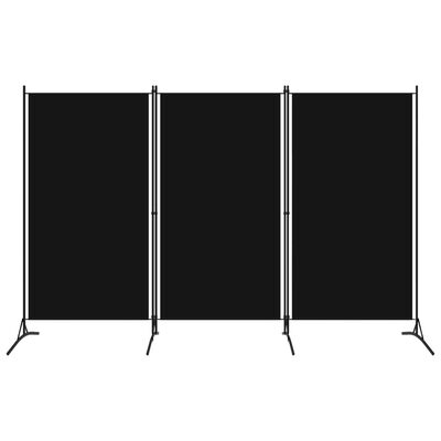 vidaXL Biombo divisor de 3 paneles negro 260x180 cm