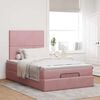vidaXL Estructura de cama otomana colchones terciopelo rosa 120x200cm