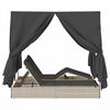 vidaXL Tumbona doble con techito Gris claro 205 x 129 x 200 cm