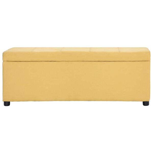 vidaXL Banco con espacio de almacenaje 116 cm poli&eacute;ster amarillo
