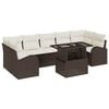 vidaXL Conjunto de sof&aacute; de jard&iacute;n 8 uds. Marr&oacute;n rat&aacute;n sint&eacute;tico