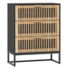 vidaXL Aparador de madera contrachapada negro 60x30x75 cm