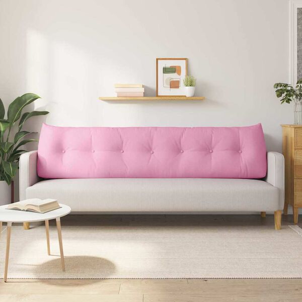 vidaXL Coj&iacute;n de Espalda Rosa 200 x 24 x 50 cm tela