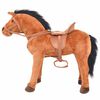 vidaXL Caballo de juguete de pie de peluche marr&oacute;n