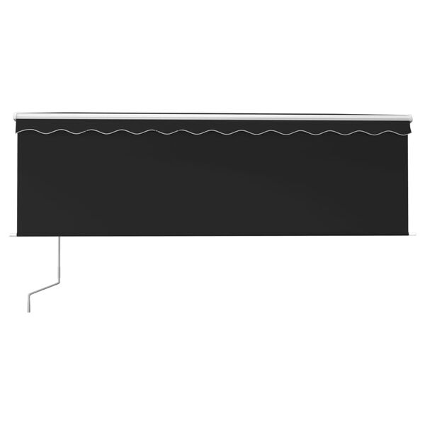 vidaXL Toldo autom&aacute;tico persiana LED y sensor viento antracita 4x3 m