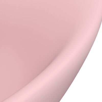 vidaXL Lavabo lujoso con rebosadero cerámica rosa mate 58,5x39 cm