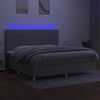 vidaXL Cama box spring con colch&oacute;n tela y LED gris claro 200x200 cm