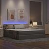vidaXL Cama con almacenamiento y LED con LED Taup&eacute; 180 x 200 cm tela