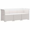 vidaXL Sof&aacute; de Jard&iacute;n de 3 Plazas Look Ratan PP Blanco