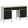 vidaXL Armario de trabajo con cajón 3 pcs Negro 150 x 55 x 85 cm