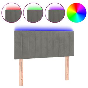 vidaXL Cabecero con LED de terciopelo gris claro 80x5x78/88 cm