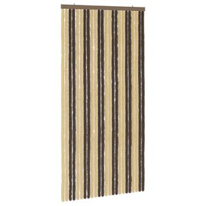 vidaXL Cortina de Insectos de Chenilla Marr&oacute;n oscuro y Beige