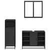 vidaXL Juego de muebles de ba&ntilde;o 3 pzas madera contrachapada negro