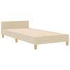 vidaXL Estructura de cama con cabecera Crema 90 x 190 cm tela