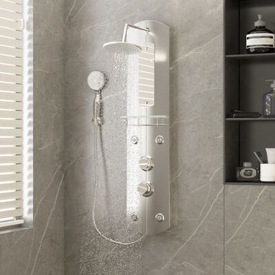 vidaXL Panel de ducha 25x43x110 cm plateada