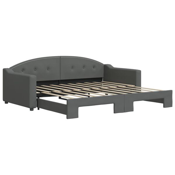 vidaXL Sofá cama nido tela gris oscuro 90x190 cm