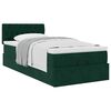 vidaXL Estructura de cama otomana con colch&oacute;n terciopelo verde oscuro