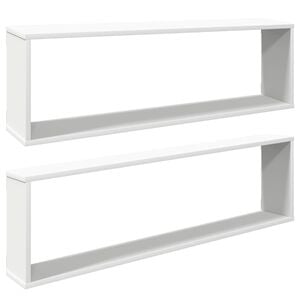 vidaXL Estante cubo de pared 2 uds madera contrachapada 100x15x30 cm