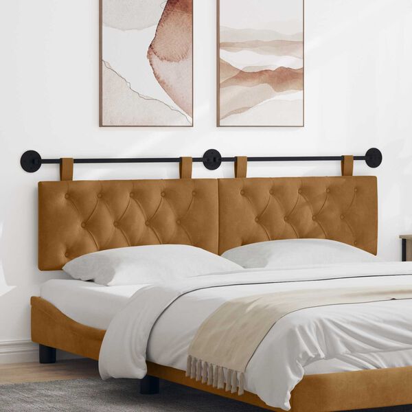 vidaXL Cabecera Colgante Marr&oacute;n 170 x 55 x 7 cm Terciopelo