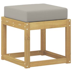 vidaXL Banco de taburete exterior con coj&iacute;n Blanco 43 x 43 x 45 cm