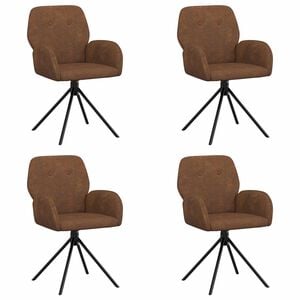 vidaXL Sillas de comedor giratorias 4 uds. Cuero de Suede Sint&eacute;tico