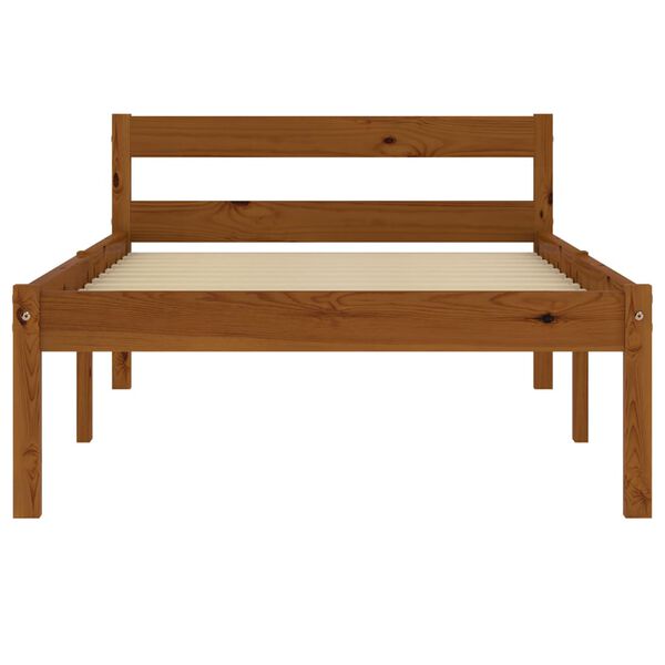 vidaXL Estructura cama sin colch&oacute;n madera pino marr&oacute;n miel 90x200 cm