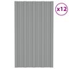 vidaXL Panel de techo 12 pcs Gris 80 x 45 cm Acero galvanizado