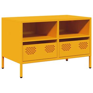 vidaXL Mueble TV acero laminado en fr&iacute;o amarillo mostaza 68x39x43,5 cm
