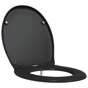 vidaXL Asiento de WC Negro 47 x 37 x 4 cm Duroplast