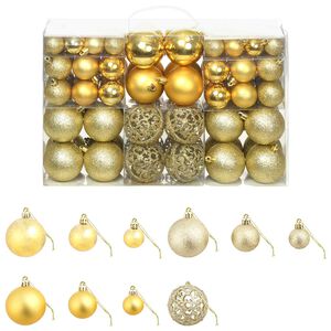 vidaXL Lote de bolas de Navidad 100 unidades doradas 3/4/6 cm