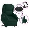 vidaXL Sill&oacute;n el&eacute;ctrico reclinable elevable de terciopelo verde oscuro