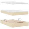 vidaXL Cama con almacenamiento y colchón Crema 120 x 200 cm