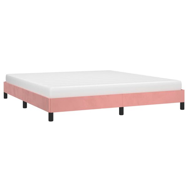 vidaXL Estructura de cama sin colch&oacute;n terciopelo rosa 160x200 cm
