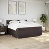 vidaXL Cama box spring con colchón tela marrón oscuro 200x200 cm