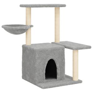 vidaXL Rascador para gatos con postes de sisal gris claro 83 cm