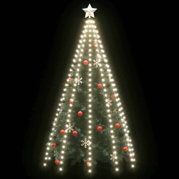 vidaXL Red de luces de árbol de Navidad 300 LEDs blanco frío 300 cm
