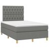 vidaXL Cama box spring con colch&oacute;n y LED tela marr&oacute;n oscuro 120x190 cm