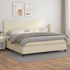 vidaXL Cama box spring con colch&oacute;n cuero sint&eacute;tico crema 200x200 cm