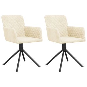 vidaXL Sillas de comedor giratorias 2 uds terciopelo crema