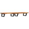 vidaXL Estante de lavabo de pared acero y madera maciza de acacia