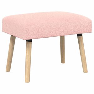 vidaXL Banco Liso Rosa 60 x 40 x 45 cm Boucl&eacute;