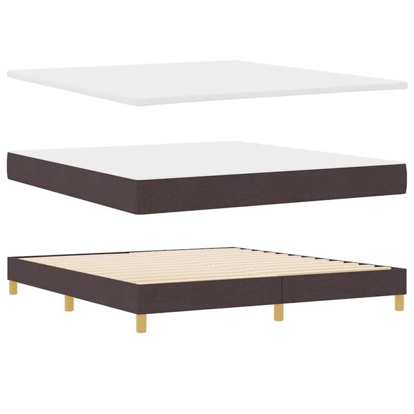 vidaXL Cama tipo Box Spring Marr&oacute;n Oscuro 180 x 200 cm tela