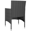vidaXL Muebles de jard&iacute;n 3 pzas rat&aacute;n sint&eacute;tico vidrio templado negro