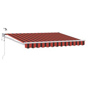 vidaXL Toldo Retr&aacute;ctil El&eacute;ctrico Naranja y Marr&oacute;n 3 x 2,5 m