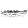 vidaXL Juego de comedor de jard&iacute;n 15 pzas con cojines textilene blanco
