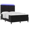 vidaXL Cama Box Spring LED con colch&oacute;n Negro 140 x 190 cm tela