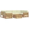 vidaXL Conjunto de sof&aacute;s de exterior 7 pcs Blanco y Crema