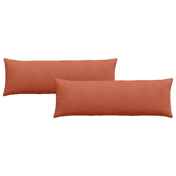 vidaXL Cojines de sof&aacute; 2 pcs Rojo Naranja 120 x 40 cm Tela de pana