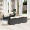 vidaXL Conjunto de sof&aacute; de jard&iacute;n 8 pcs Negro Rattan de Poli&eacute;ster