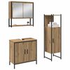 vidaXL Juego de muebles de ba&ntilde;o 3 pcs Marr&oacute;n Madera contrachapada